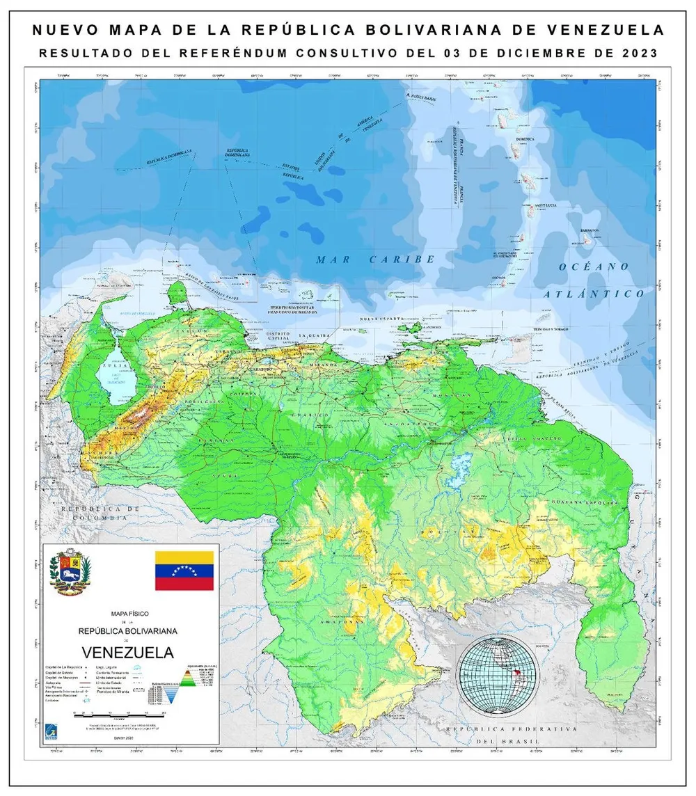 Maduro divulga mapa da Venezuela com incorporação de Essequibo; Guiana acionará ONU