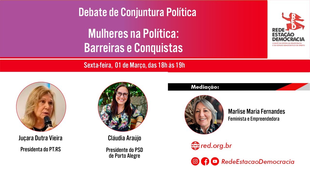 MULHERES NA POLÍTICA: BARREIRAS E CONQUISTAS | Debate de Conjuntura Política – 01/03/2024