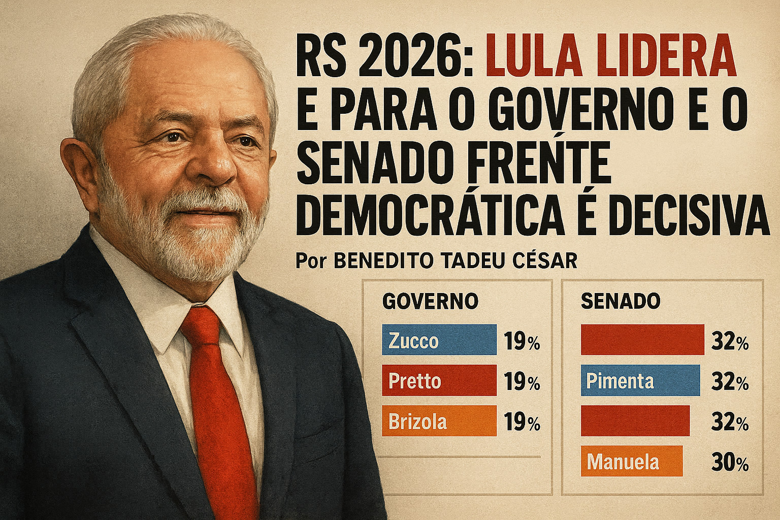 RS 2026: Lula lidera e para governo e Senado a frente democrática é ...