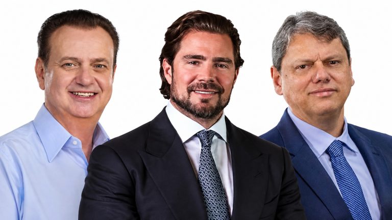 Gilberto Kassab, Daniel Vorcaro e Tarcísio de Freitas