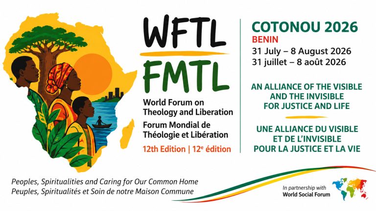 Arte do 12º Fórum Mundial de Teologia e Libertação, realizado em Cotonou, no Benin, em 2026