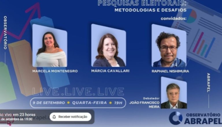 Live Diálogos Eleitorais do Observatório Abrapel: “Pesquisas eleitorais: metodologias e desafios”