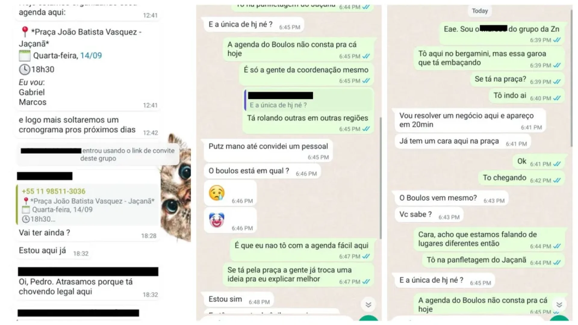 Psol afirma que adolescente estava infiltrado em grupos do Psol para coletar informações sobre a agenda de Boulos. — Foto: Reprodução