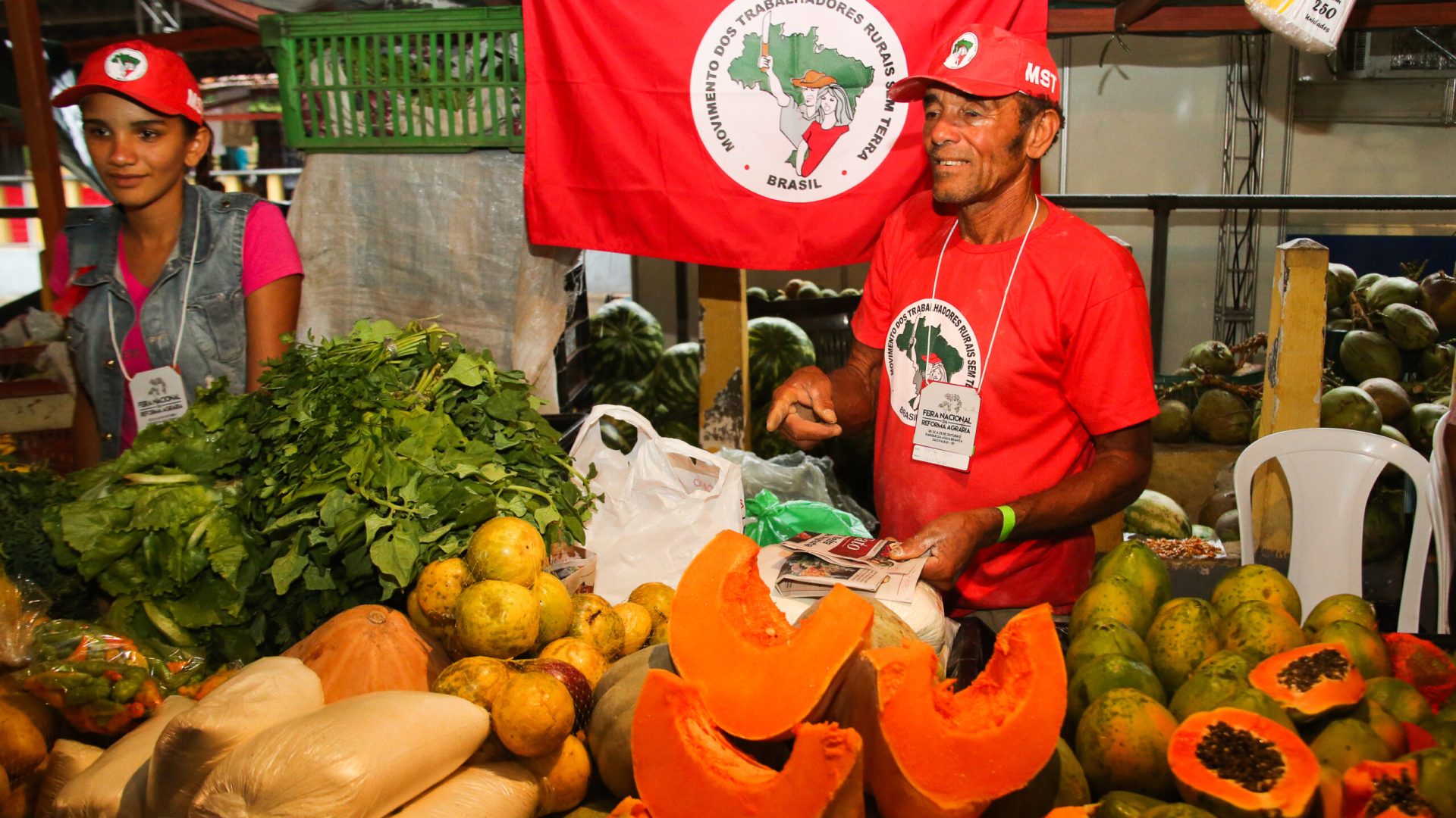 Primeiro dia da 1ª Feira Nacional da Reforma Agrária, em São Paulo, na manhã desta quinta-feira (22). Foto: Joka Madruga/MST