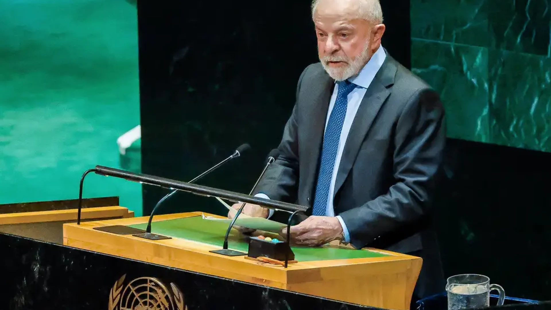 Nova York (NY), 22/09/2025 - Presidente da República, Luiz Inácio Lula da Silva, durante a Conferência Internacional de Alto Nível para a Solução Pacífica da Questão da Palestina e a Implementação da Solução de Dois Estados. Foto: Ricardo Stuckert/PR