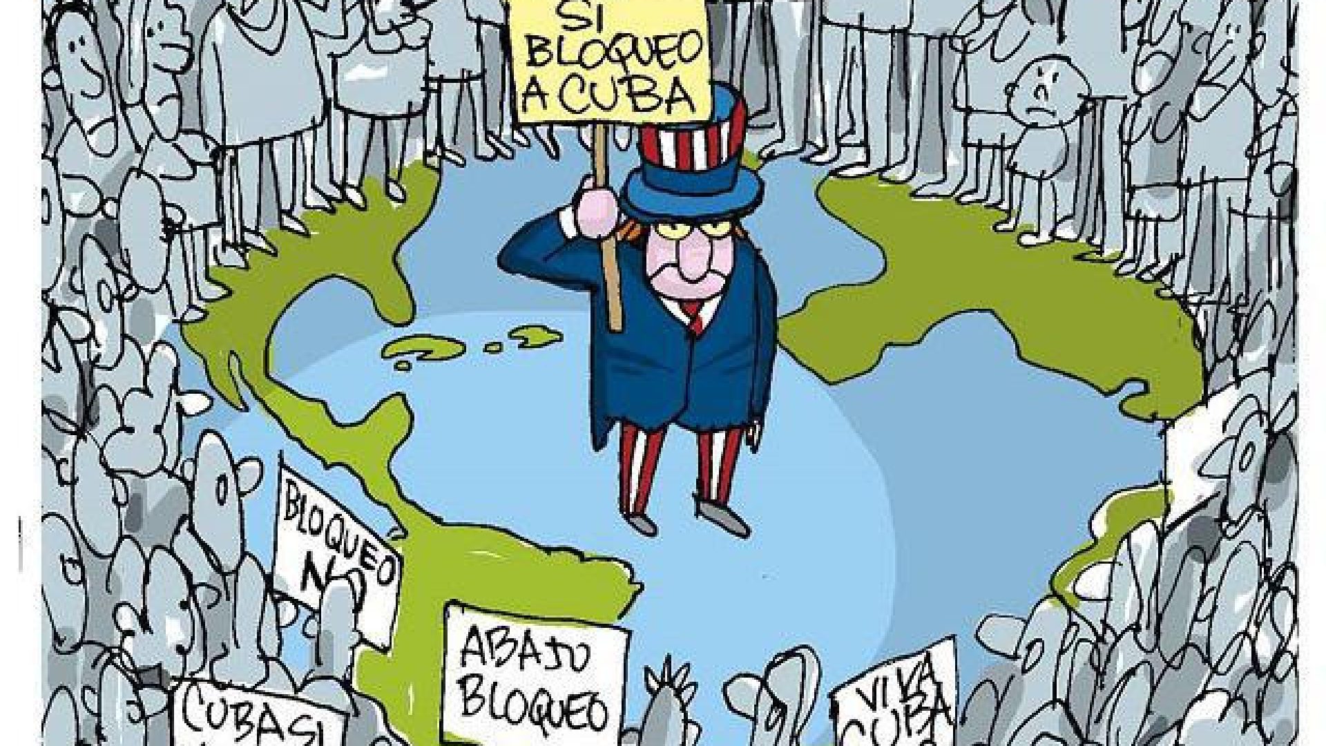 Abajo bloqueo a Cuba - Crédito: ACN - Cuban News Agency.