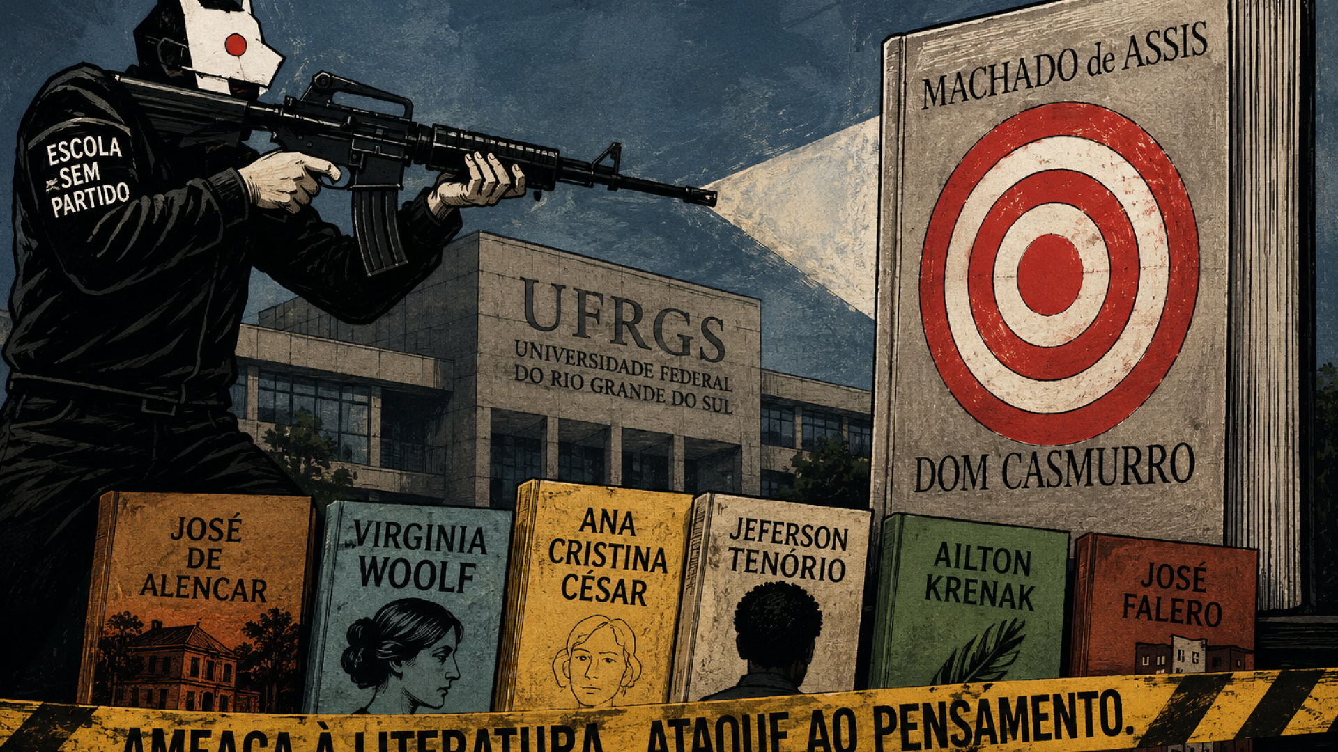 Ameaça à literatura e ataque ao pensamento - Imagem gerada por IA ChatGPT