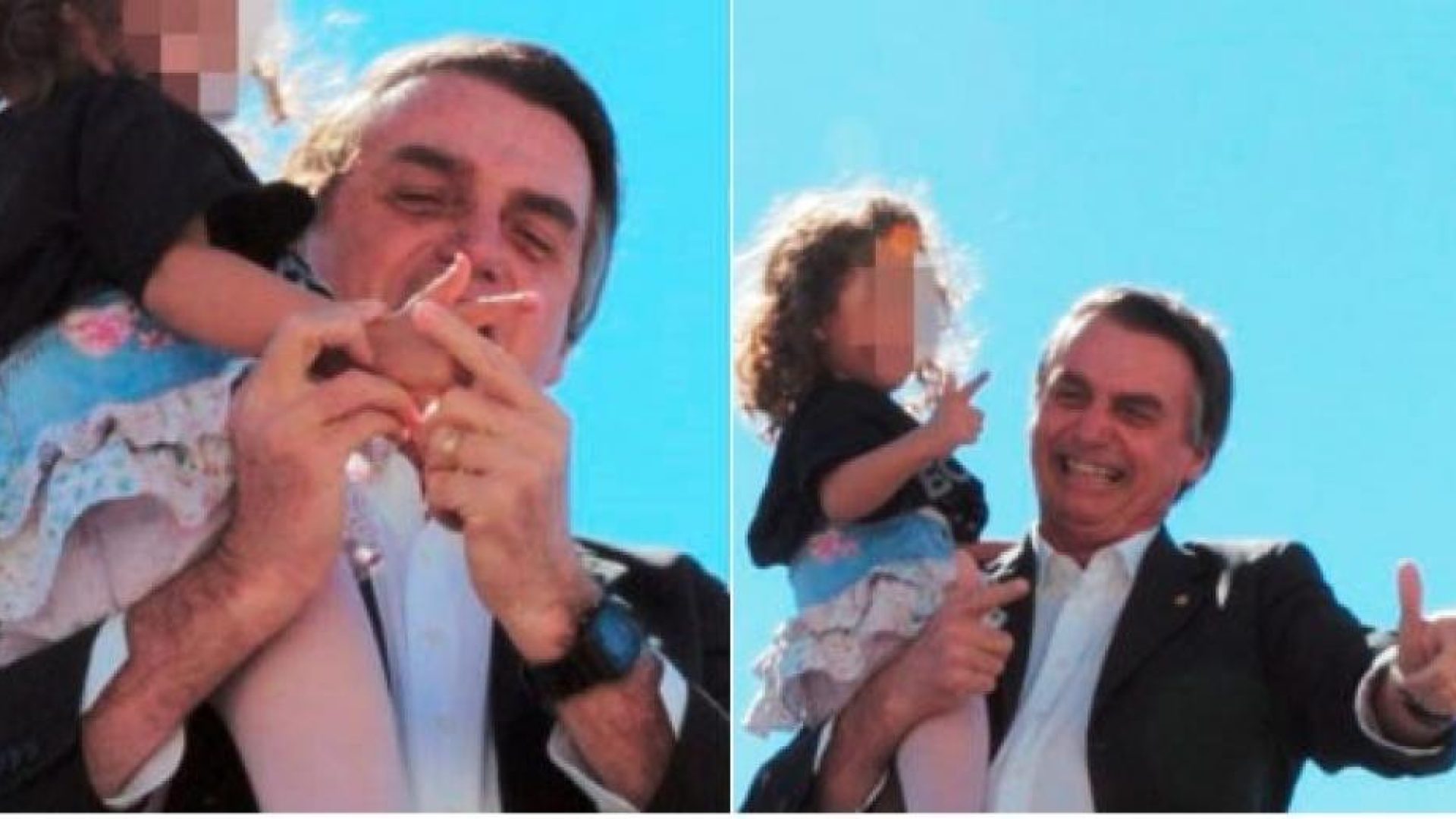 Bolsonaro ensina criança a fazer arma com a mão durante campanha eleitoral - Reprodução YouTube