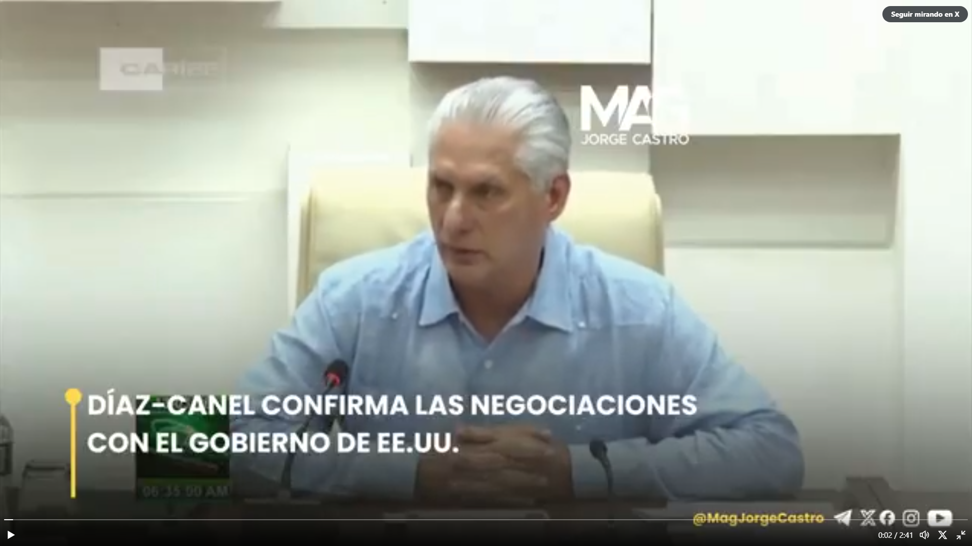Presidente de Cuba, Miguel Díaz-Canel.