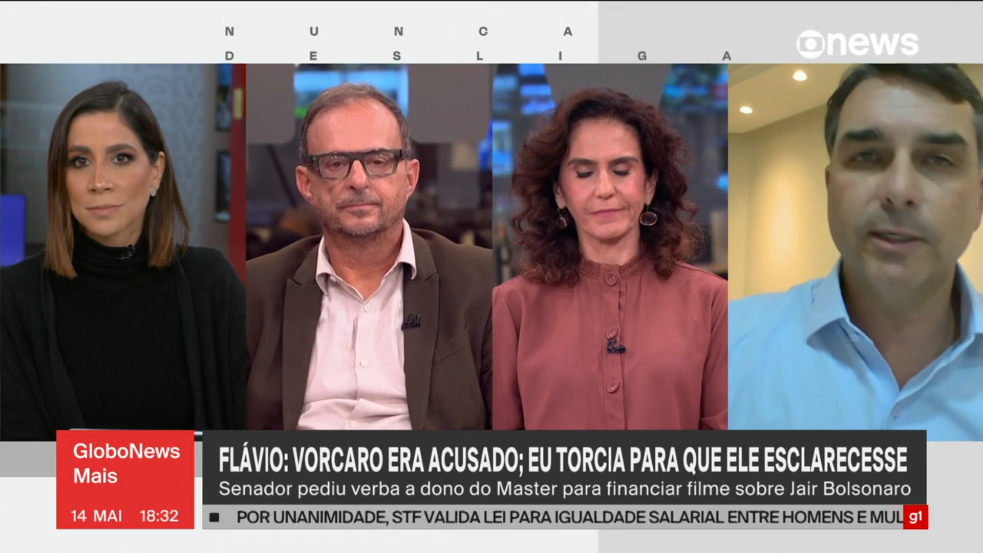 Programa Globo News Mais 14 de maio de 2026 - Print de tela.