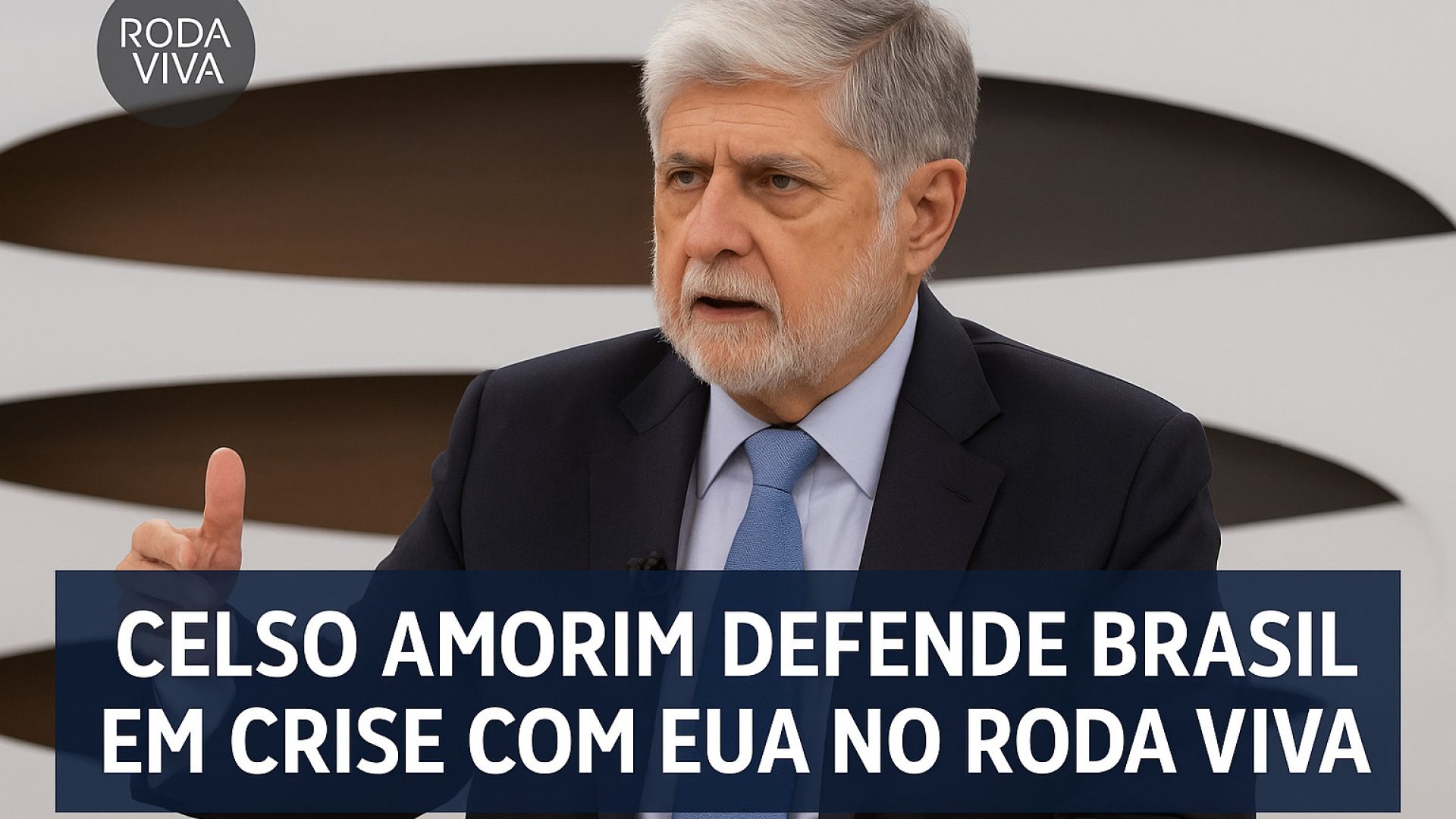 Celso Amorim no programa Roda Viva da TV Cultura SP - Imagem gerada por IA ChatGPT
