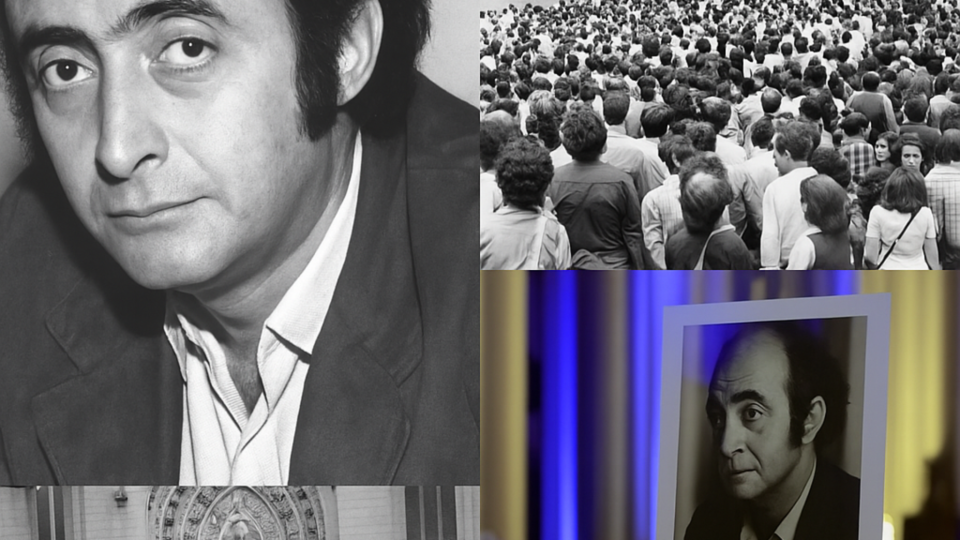 Montagem RED (Rede Estação Democracia) a partir de imagens de arquivo e de imprensa. Retrato de Vladimir Herzog (preto e branco) – Arquivo Vladimir Herzog / Instituto Vladimir Herzog / Reprodução de domínio público.

Catedral da Sé lotada durante o culto ecumênico de 1975 – Arquivo Público do Estado de São Paulo / Memorial da Resistência / Reprodução.

Ato inter-religioso de 2025 na Catedral da Sé (pessoas com retratos das vítimas da ditadura) – Foto de Juca Varella / Agência Brasil / EBC (26 de outubro de 2025).