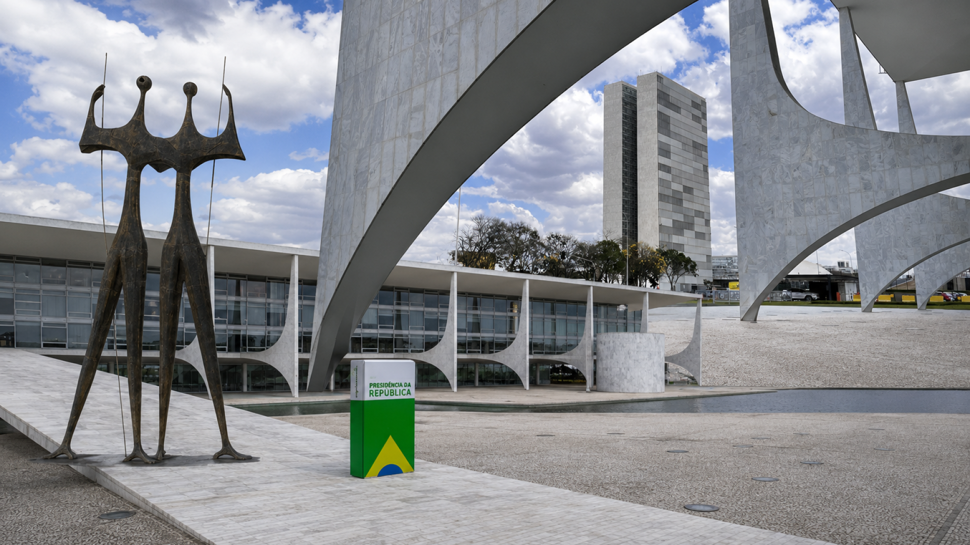 Composição fotográfica dos Três Poderes da República - Imagem gerada por IA ChatGPT