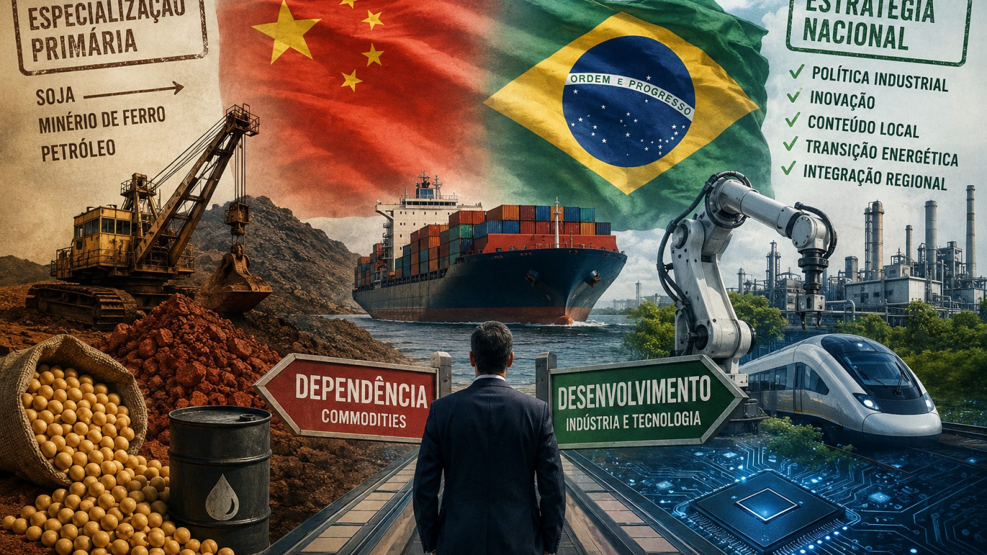 China: alternativa sistêmica ou nova heteronomia? O desafio da reindustrialização brasileira - Imagem gerada por IA ChatGPT