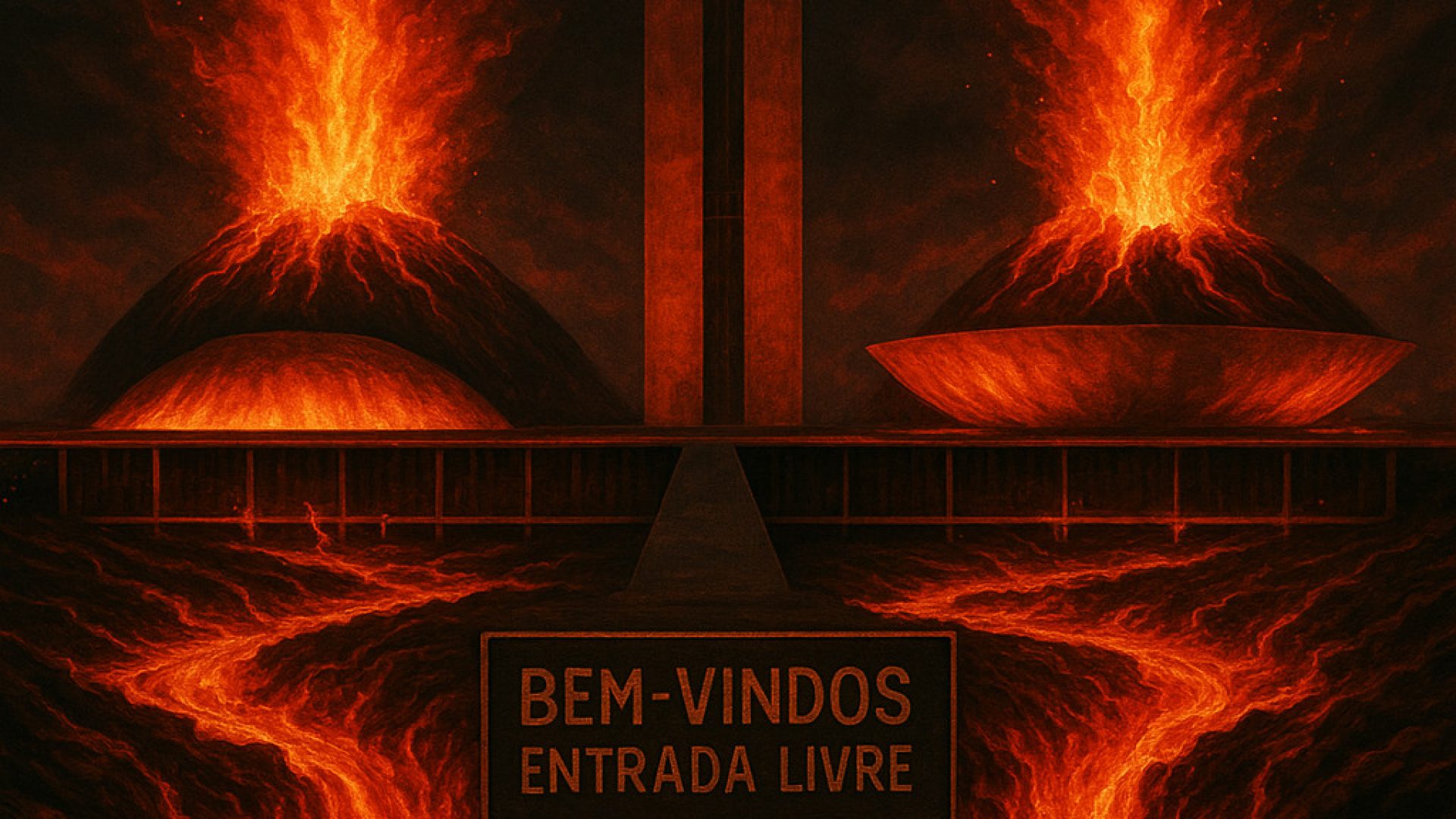 O Congresso abrindo uma porta literal para o inferno - Imagem gerada por IA ChatGPT