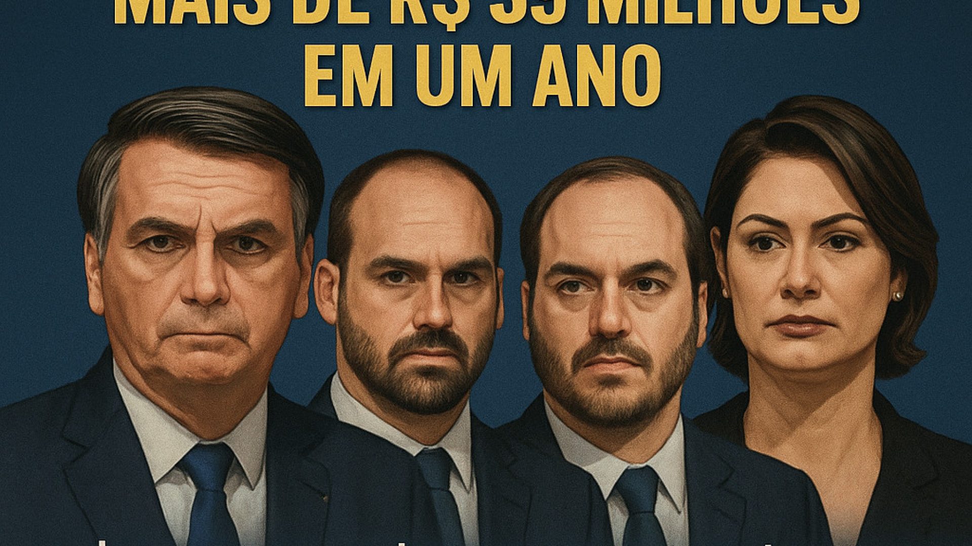 Família Bolsonaro - Imagem gerada por IA ChatGPT