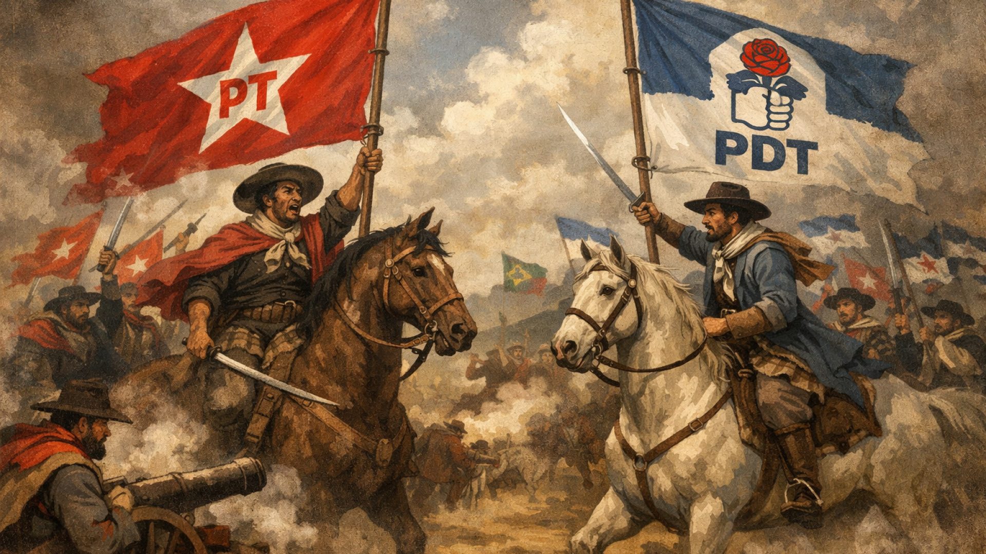 Federalismo seletivo: o impasse entre PT e PDT no Rio Grande do Sul - Imagem gerada por IA ChatGPT