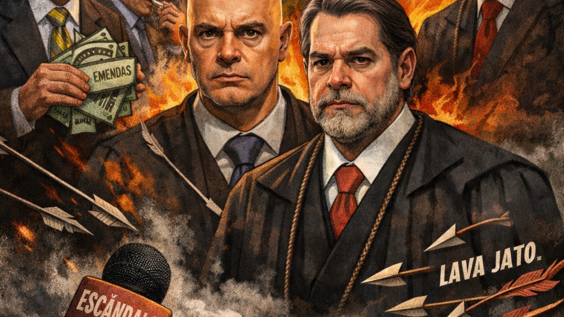 Fúria contra o STF - Imagem gerada por IA ChatGPT