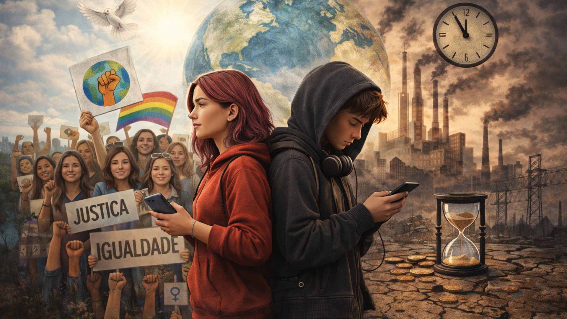 Juventude e futuro: do otimismo ao desalento - Imagem gerada por IA ChatGPT