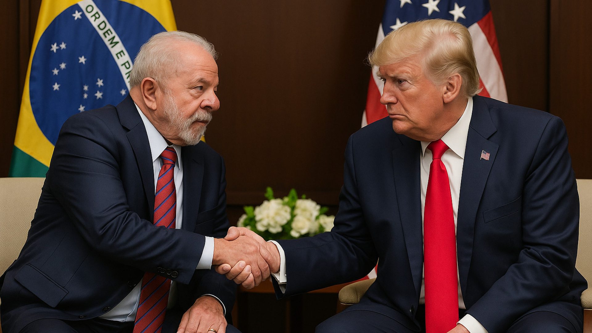 Lula e Trump - Imagem gerada por IA ChatGPT
