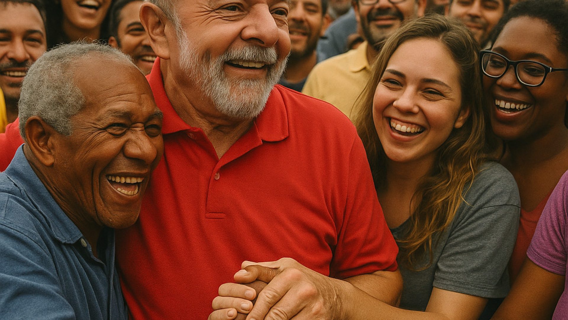 Lula entre o povo - Imagem gerada por IA ChatGPT