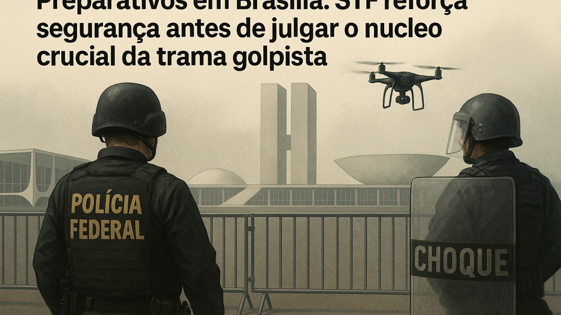 Preparativos em Brasília - Ilustração gerada por IA ChatGPT