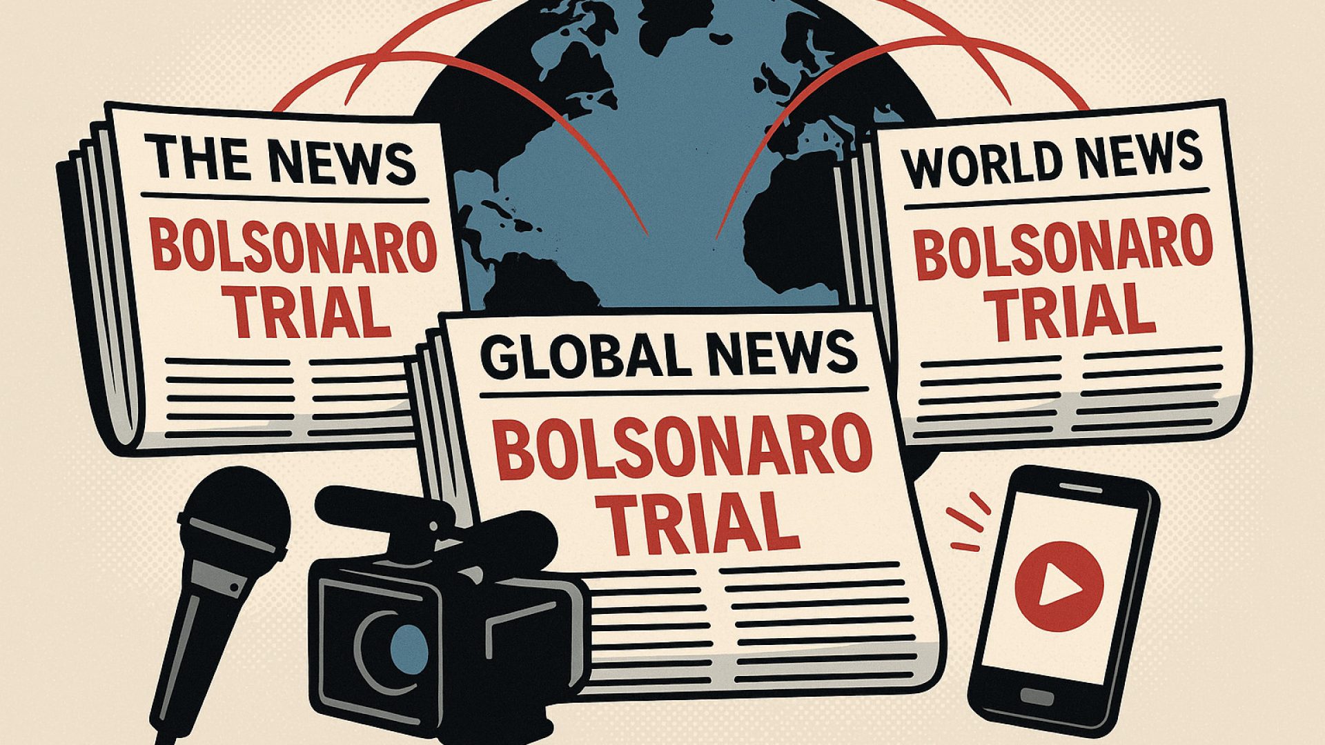 Repercussão internacional julgamento núcleo crucial tentativa de golpe de estado - Imagem gerada por IA  ChatGPT