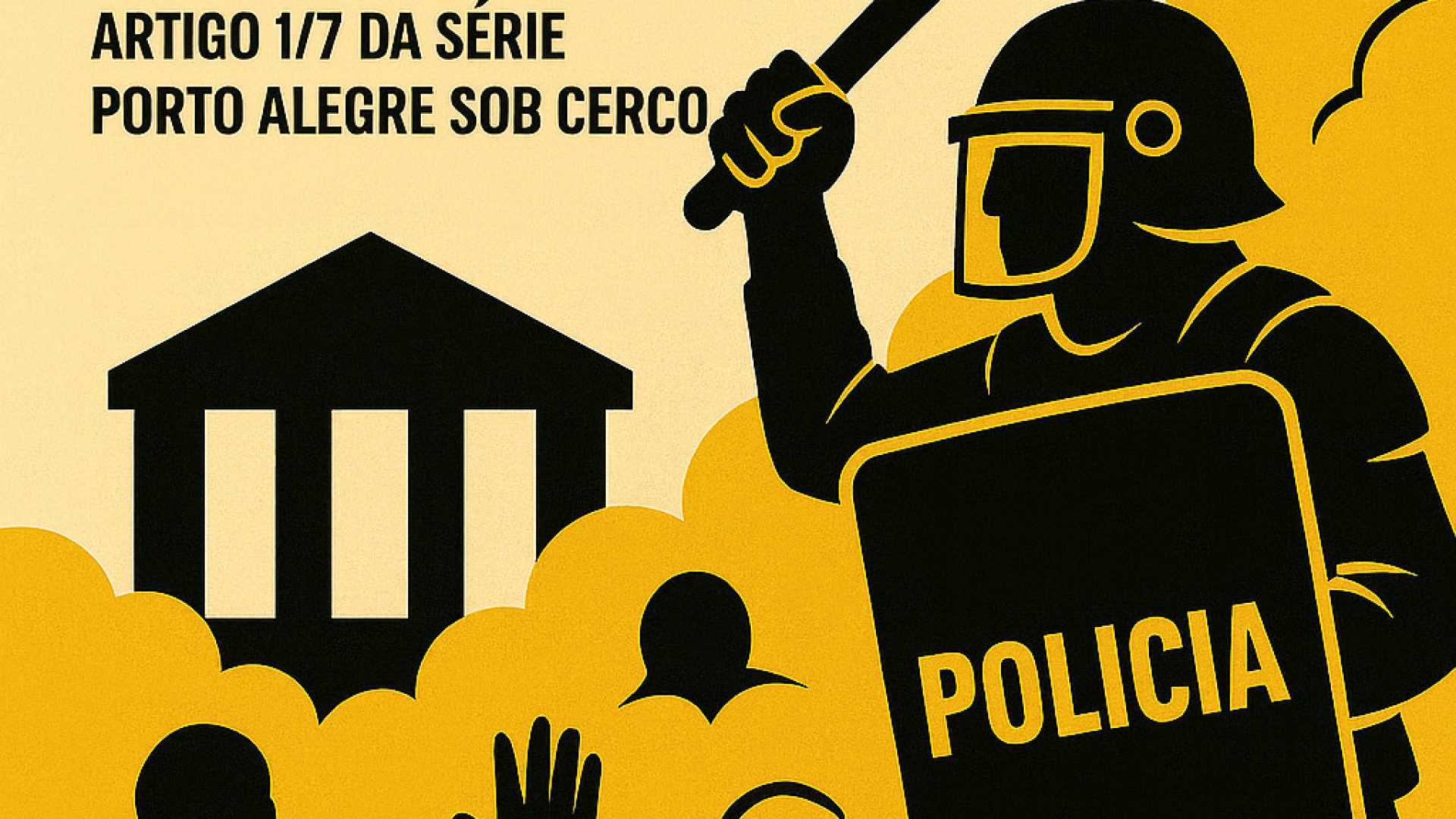 Repressão dentro da Câmara de Porto Alegre - Imagem gerada por IA ChatGPT