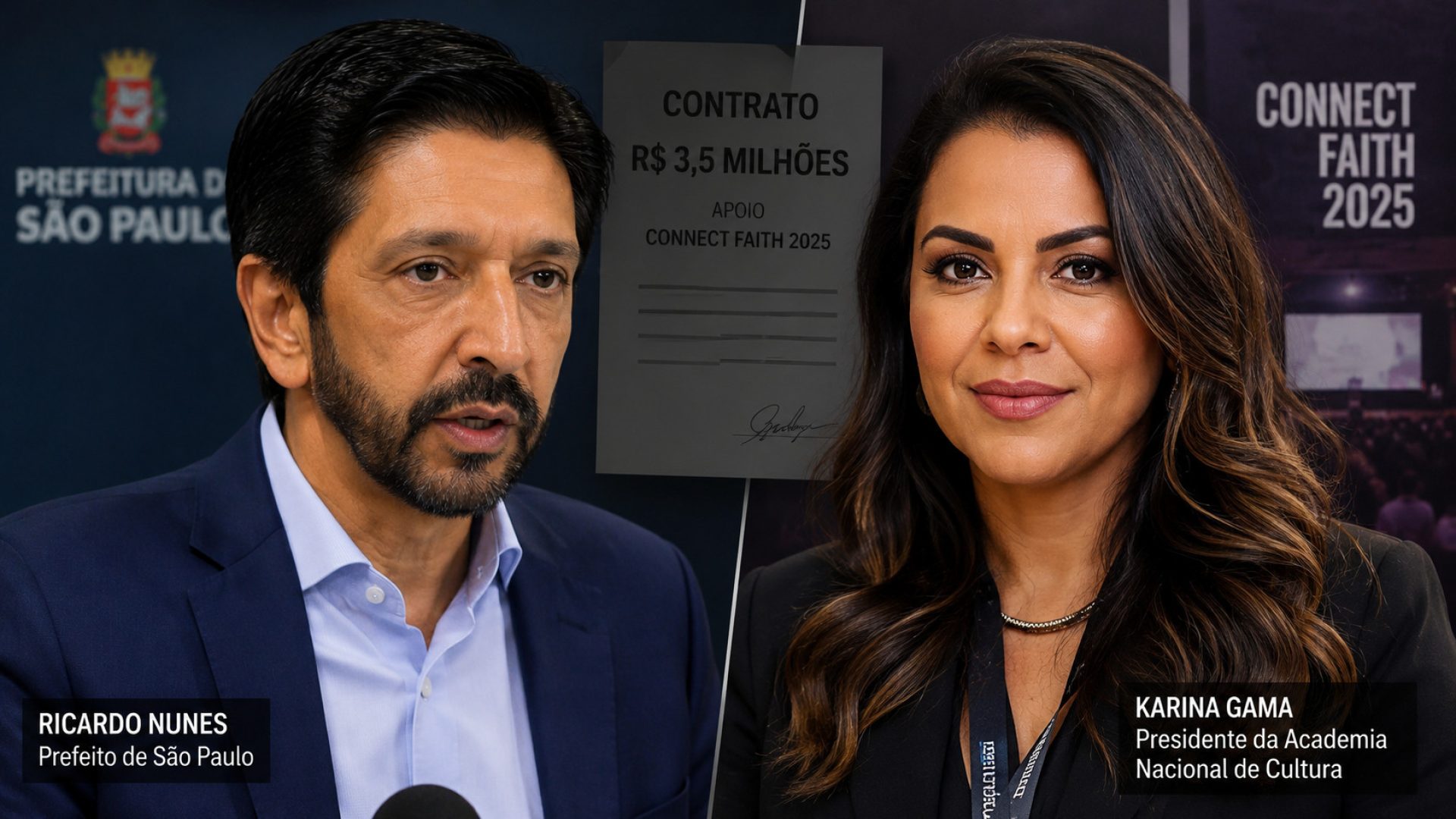 Ricardo Nunes e Karina Gama - fotomontagem com o uso de IA