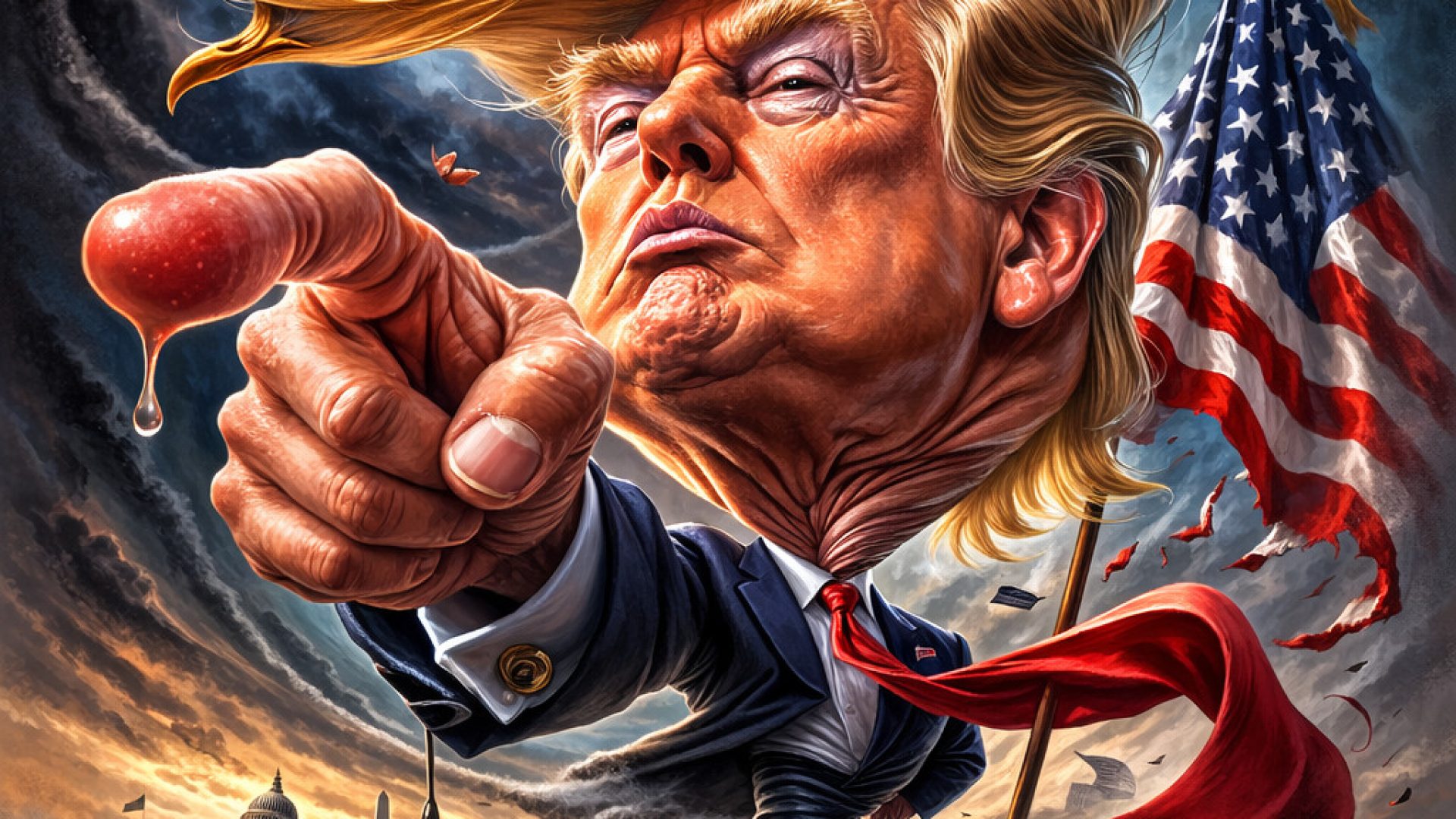 Trump contra o mundo - Imagem gerada por IA