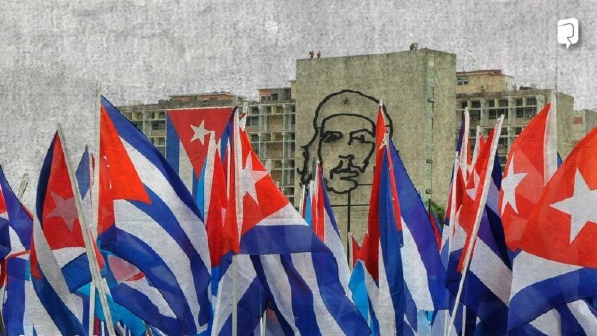 Cuba, bandeiras e imagem de Che Guevara - Fonte: Redes Sociais.