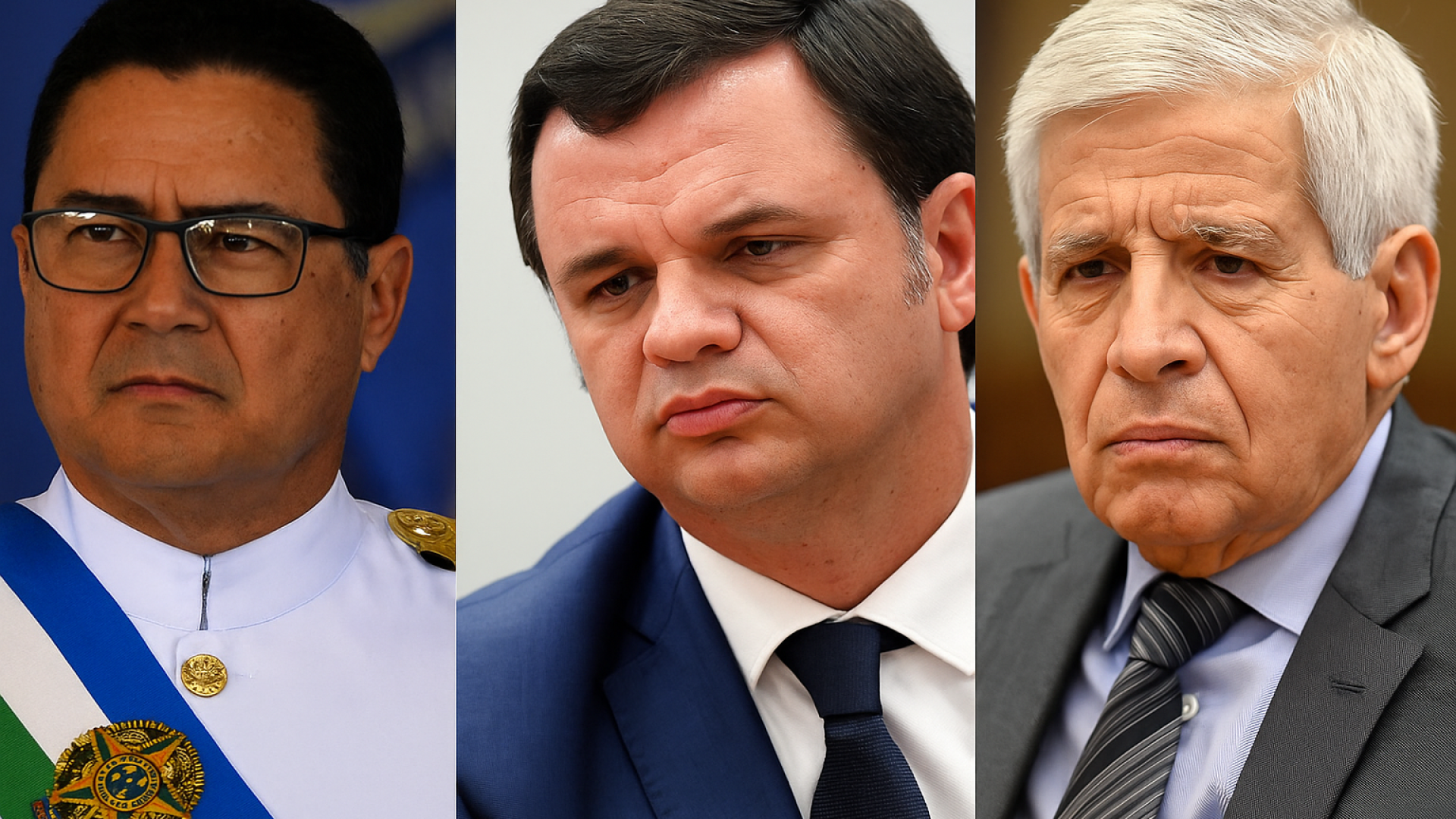 Almir Garnier, Anderson Torres e Augusto Heleno - Imagem gerada por IA - ChatGPT