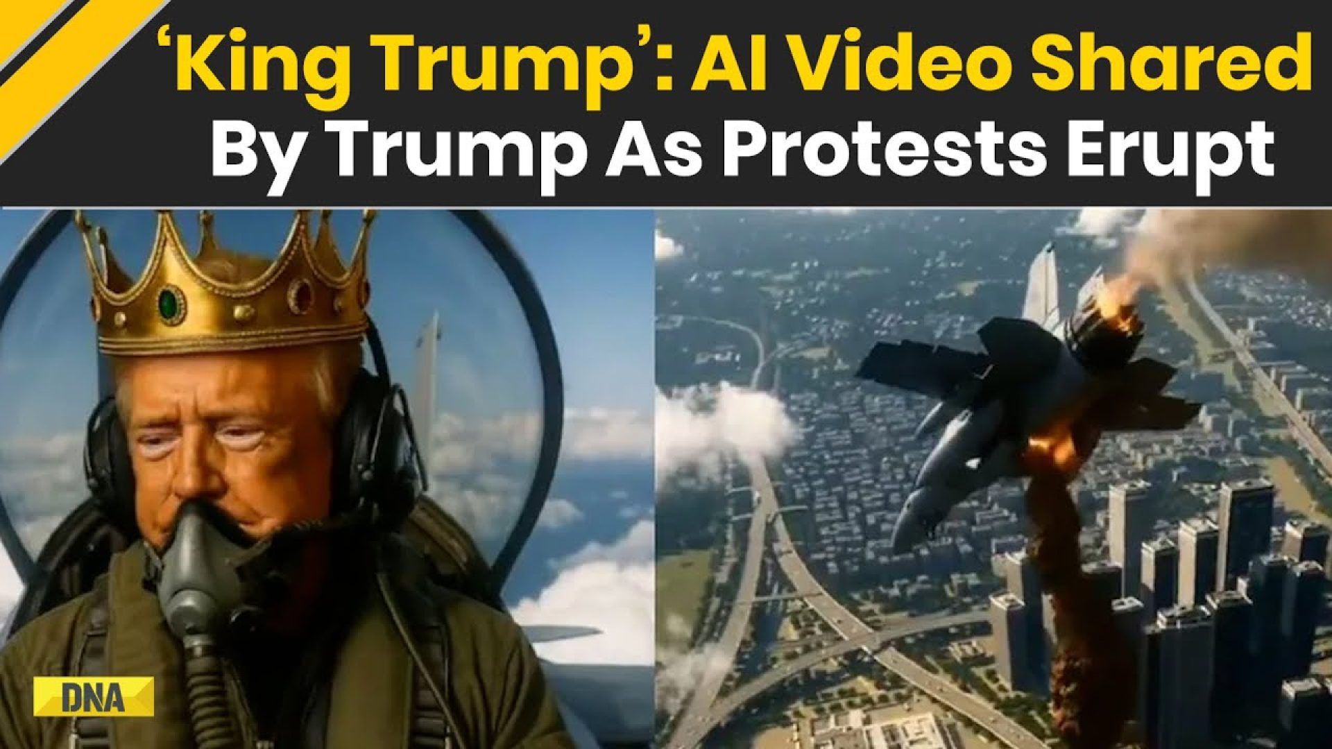 "King Trump": Vídeo de IA compartilhado por Trump enquanto os protestos aconteciam - Fonte: Redes Sociais