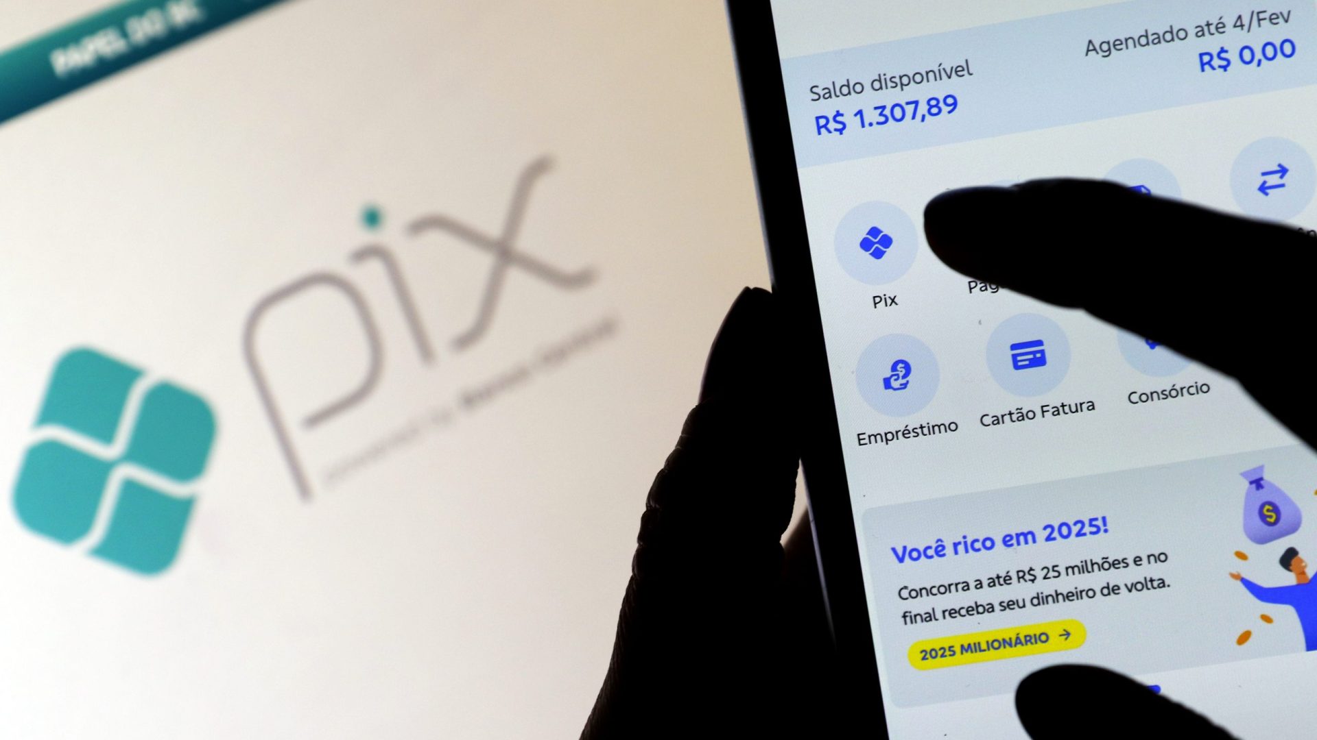 Brasília (DF), 16/01/2025 - Aplicativo bancário para pagamento financeiro em pix. Foto: Bruno Peres/Agência Brasil