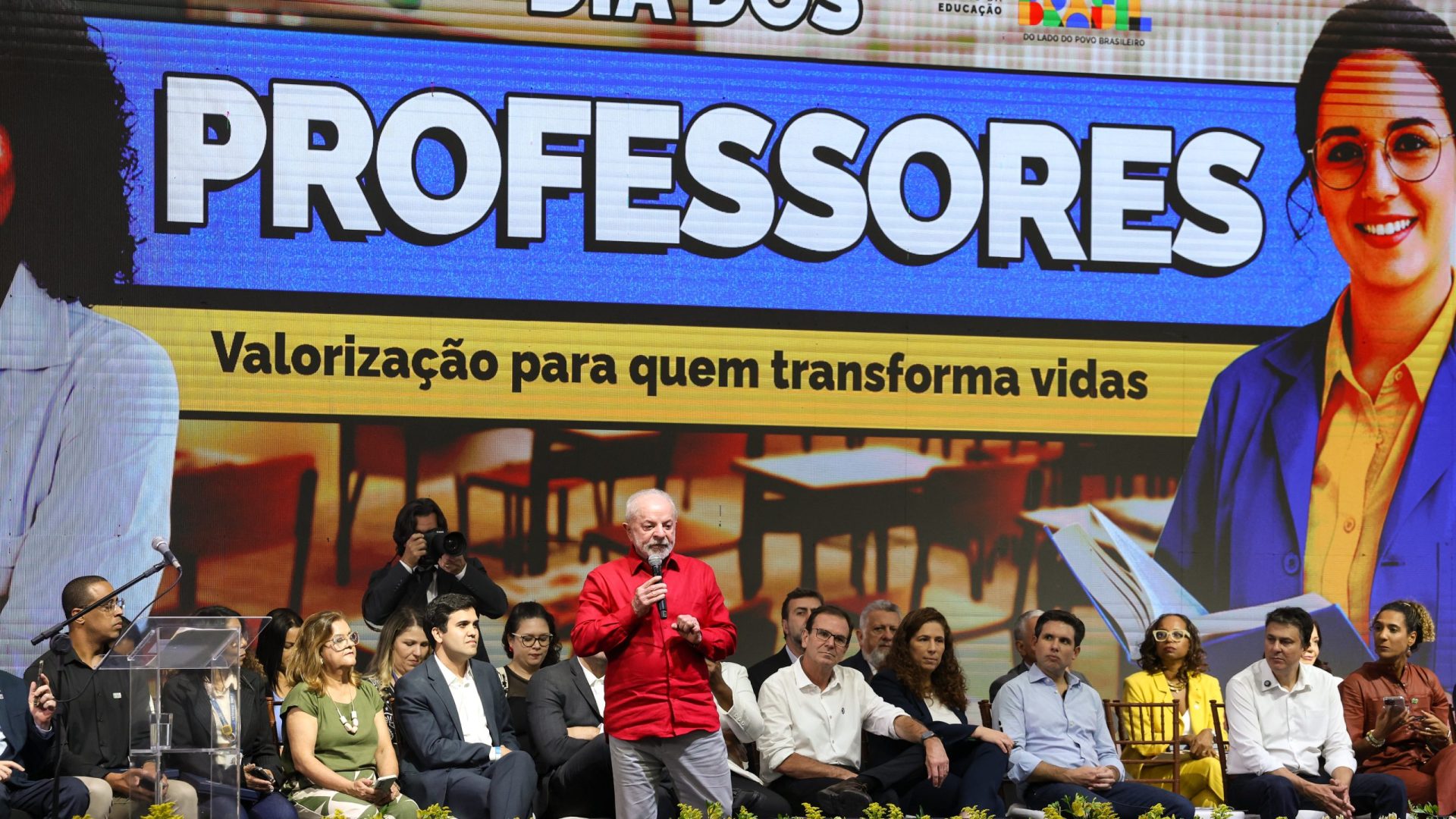 Rio de Janeiro (RJ), 15/10/2025 – O presidente do Brasil, Luiz Inácio Lula da Silva durante evento comemorativo do Dia do Professor, no Ginásio Educacional Olímpico (GEO) Isabel Salgado, no Rio de Janeiro. Foto: Tomaz Silva/Agência Brasil
