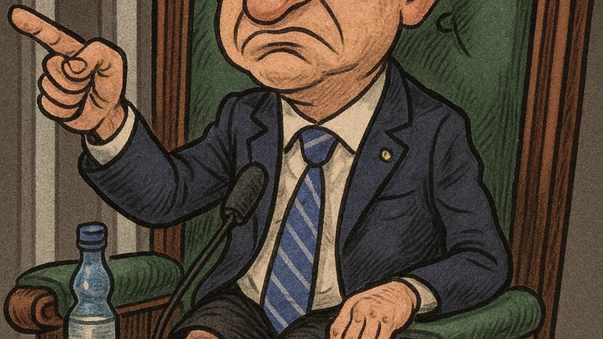 van Hattem na cadeira do Presidente da Câmara - Imagem Gerada por IA ChatGPT